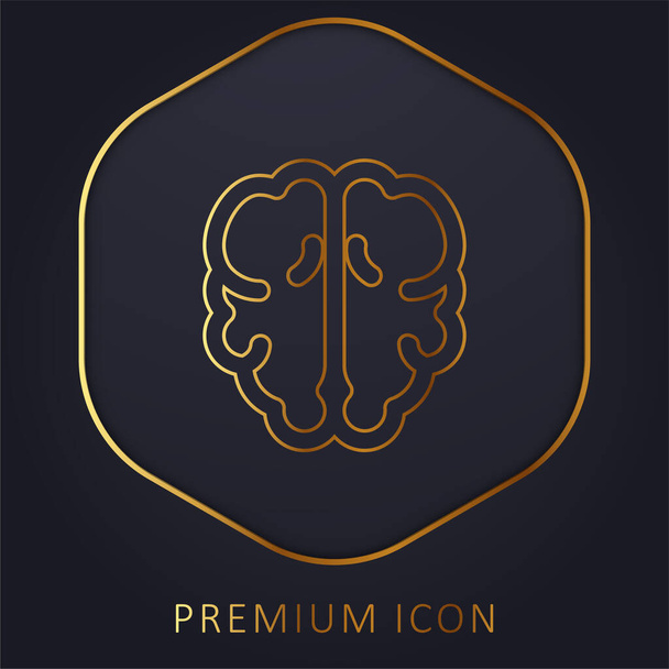 Brain golden line prémium logó vagy ikon - Vektor, kép