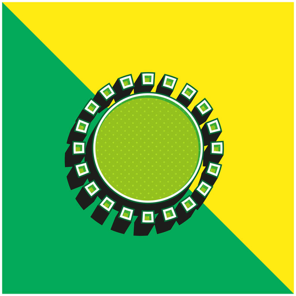 Görünüm Yeşil ve Sarı Modern 3D vektör simgesi logosu - Vektör, Görsel