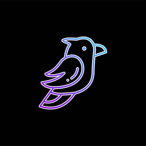 Icône vectorielle de dégradé bleu oiseau - Vecteur, image