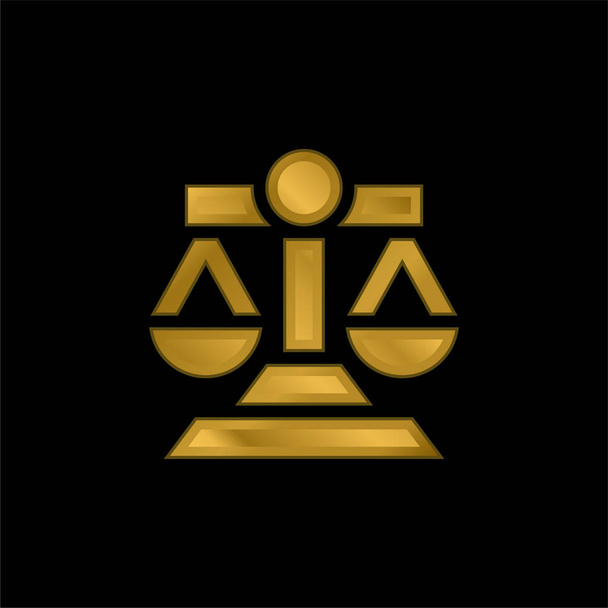 Balance gold plated metalic icon or logo vector - Vector, Image