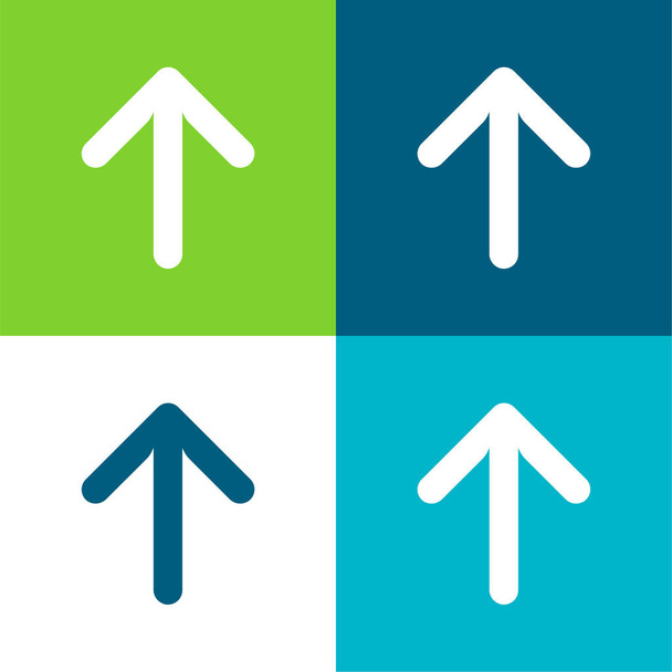 Flèches plat quatre couleurs minimum jeu d'icônes - Vecteur, image