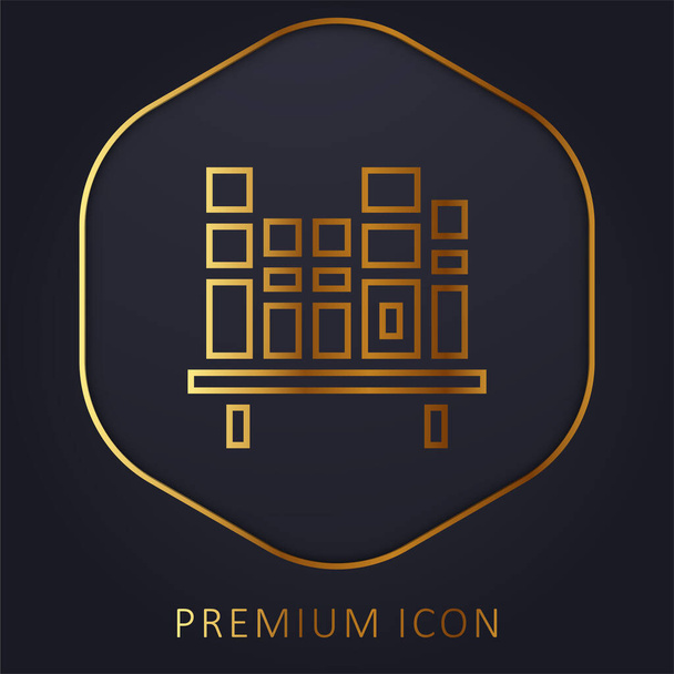 Livres ligne d'or logo premium ou icône - Vecteur, image