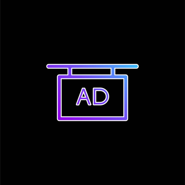 AD Plank icono de vector de gradiente azul - Vector, Imagen