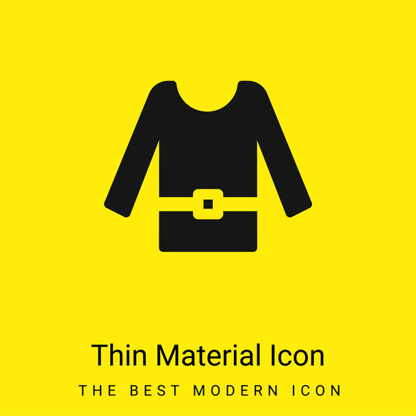Blouse minimal bright yellow material icon - Vector, Image