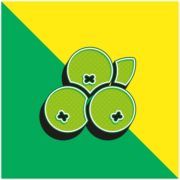 Acai Πράσινο και κίτρινο σύγχρονο 3d διάνυσμα εικονίδιο λογότυπο - Διάνυσμα, εικόνα