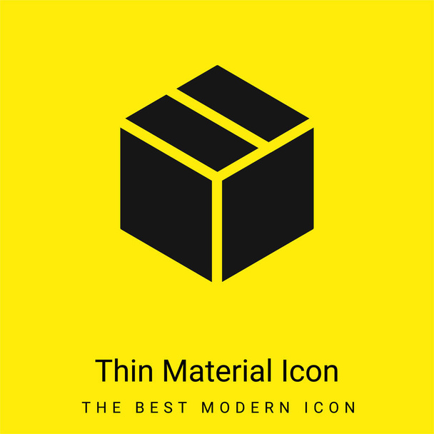 Ícone de material amarelo brilhante mínimo caixa - Vetor, Imagem