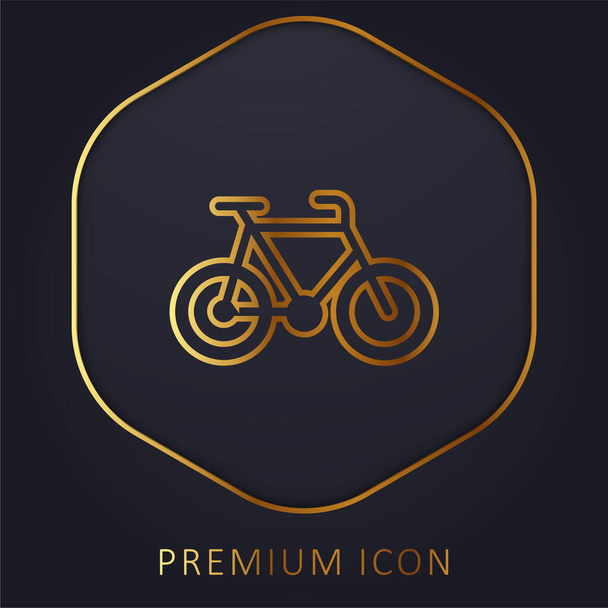 Fiets gouden lijn premium logo of pictogram - Vector, afbeelding
