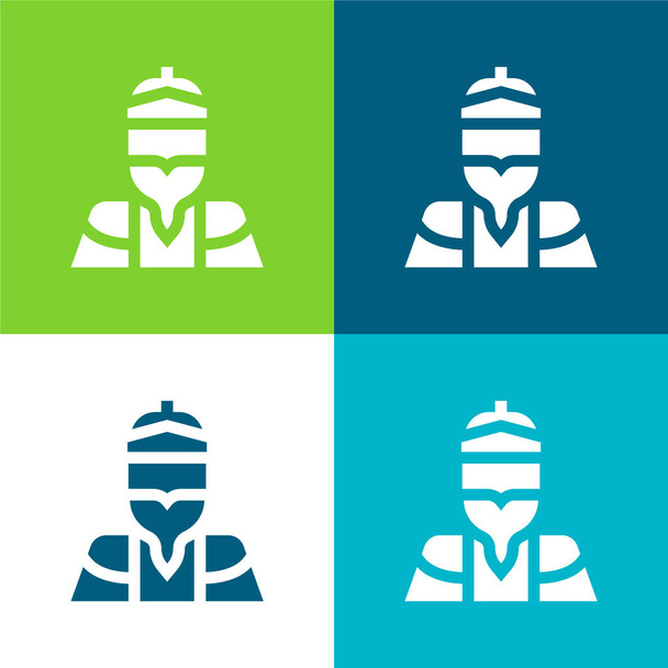 Balthazar Set di icone minime a quattro colori piatti - Vettoriali, immagini