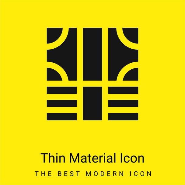 Számlák minimális fényes sárga anyag ikon - Vektor, kép