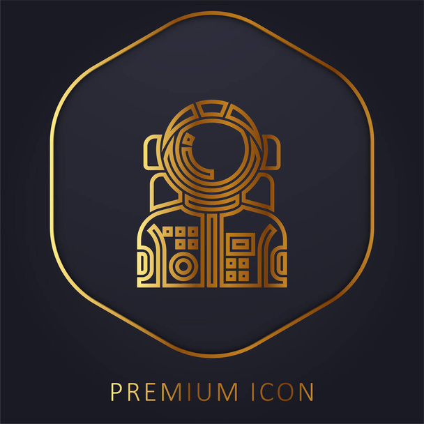 Asztronauta arany vonal prémium logó vagy ikon - Vektor, kép