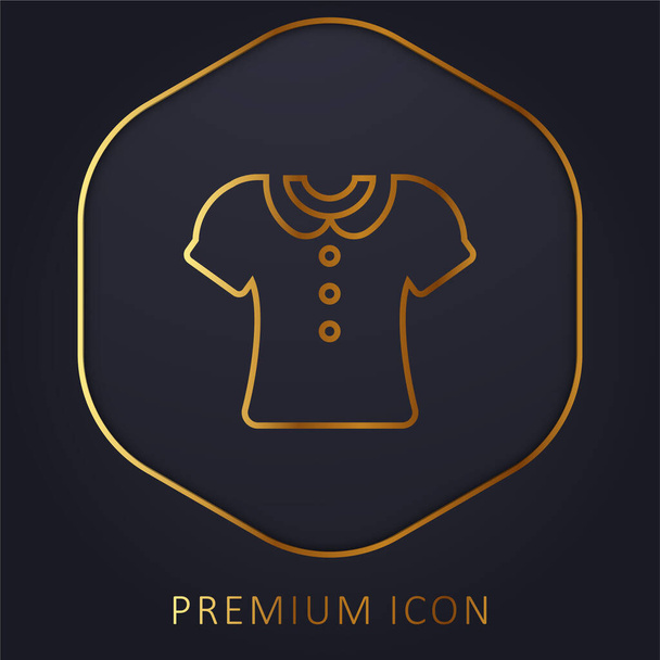 Bluse mit Knöpfen goldene Linie Premium-Logo oder Symbol - Vektor, Bild