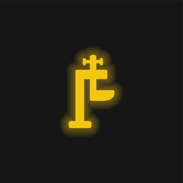 Adjustment System yellow glowing neon icon - Vector, Image