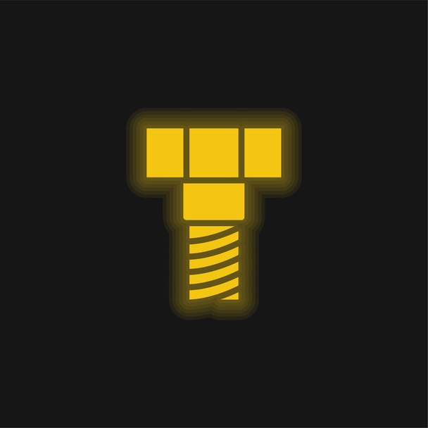 ボルト黄色の輝くネオンアイコン - ベクター画像