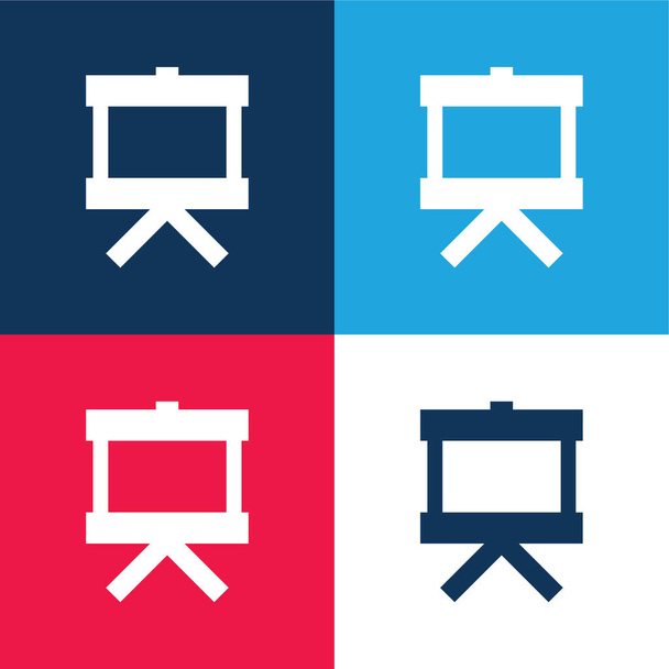 Plateau bleu et rouge quatre couleurs minimum jeu d'icônes - Vecteur, image
