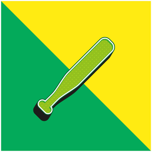 Yarasa Yeşil ve Sarı Modern 3D vektör simgesi logosu - Vektör, Görsel