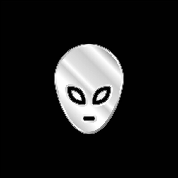 Alien versilbertes Metallic-Symbol - Vektor, Bild