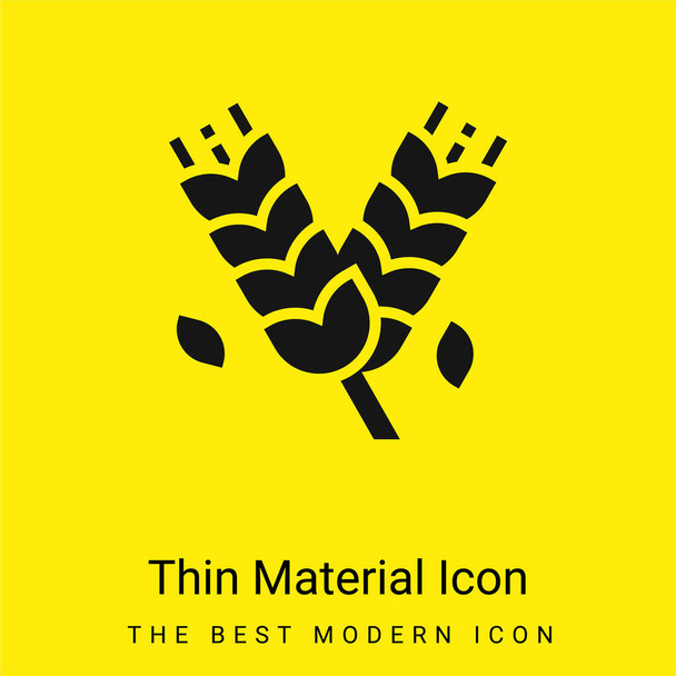 Barley minimal bright yellow material icon - Vector, Image