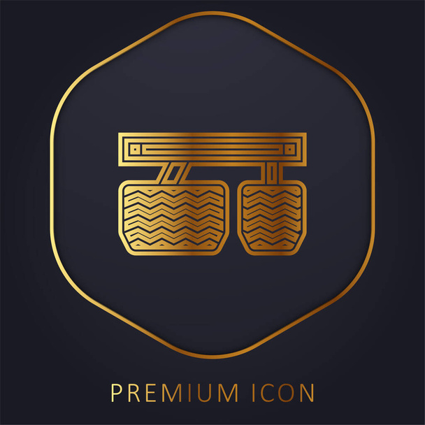Acelerador de línea dorada logotipo premium o icono - Vector, Imagen