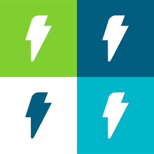 Black Lightning Flat conjunto de iconos mínimos de cuatro colores - Vector, imagen