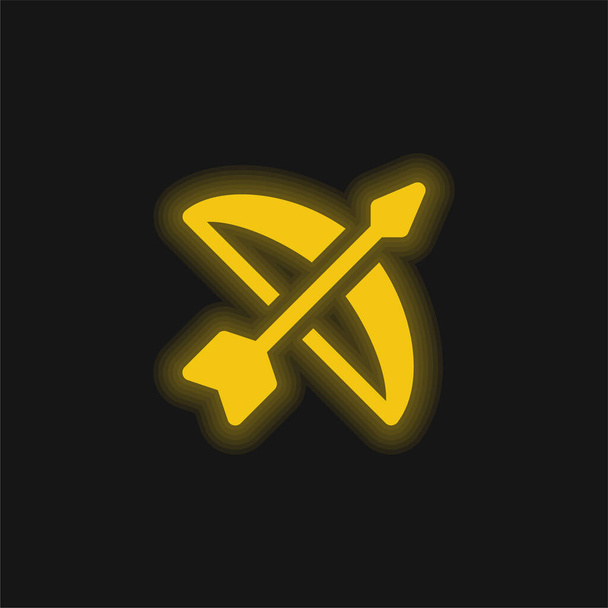 Baş sarı parlak neon simgesi - Vektör, Görsel