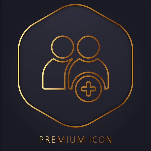 Añadir la línea de oro logotipo premium o icono - Vector, imagen