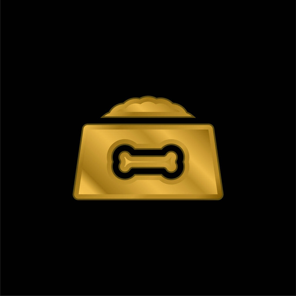 Bowl banhado a ouro ícone metálico ou vetor logotipo - Vetor, Imagem