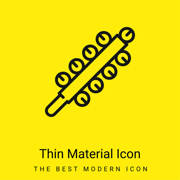 Harangok minimális fényes sárga anyag ikon - Vektor, kép