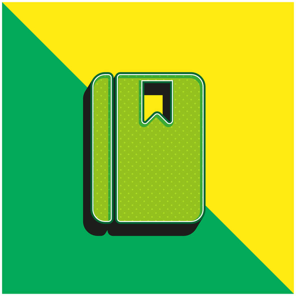 Agenda Groen en geel modern 3D vector icoon logo - Vector, afbeelding