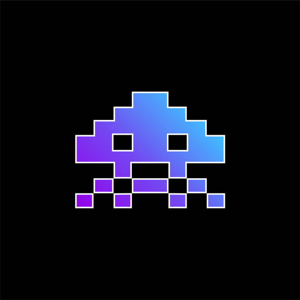 Alien Of Game icono de vector de gradiente azul - Vector, Imagen