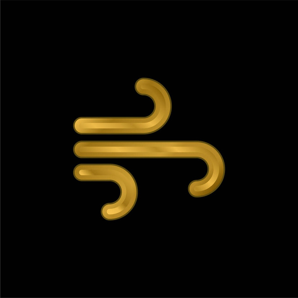 Air Element gold plated metalic icon or logo vector - Vector, Image
