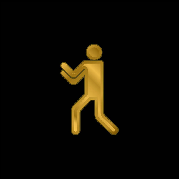 Boxen Silhouette vergoldet metallische Symbol oder Logo-Vektor - Vektor, Bild