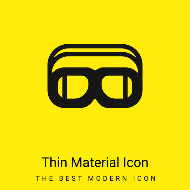 Aeroplane Pilot Glasses minimal bright yellow material icon - Vector, Image