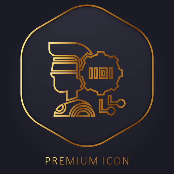 Двійковий код золотої лінії логотип або значок преміум-класу
 - Вектор, зображення