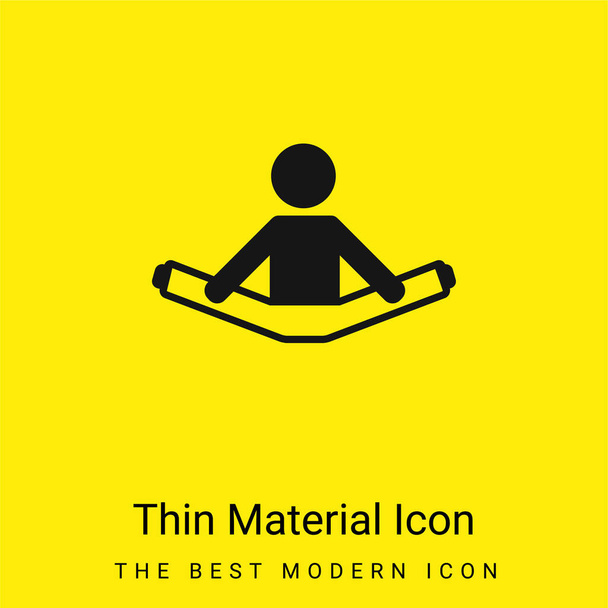 Boy Sitting Stretching Két láb minimális fényes sárga anyag ikon - Vektor, kép
