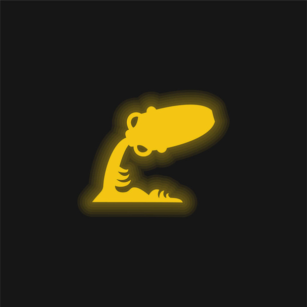 Aquarius Astrological Sign Symbol yellow glowing neon icon - Vector, Image