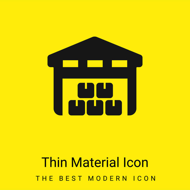 Doosjes stapels opgeslagen in een garage voor levering minimaal helder geel materiaal icoon - Vector, afbeelding