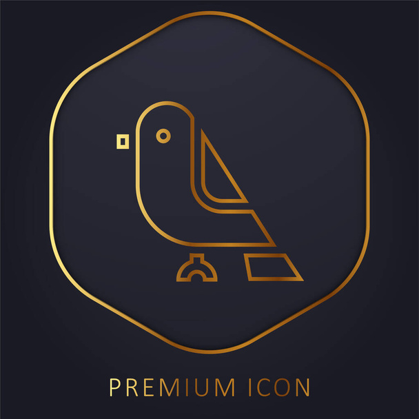 Pájaro línea de oro logotipo premium o icono - Vector, Imagen
