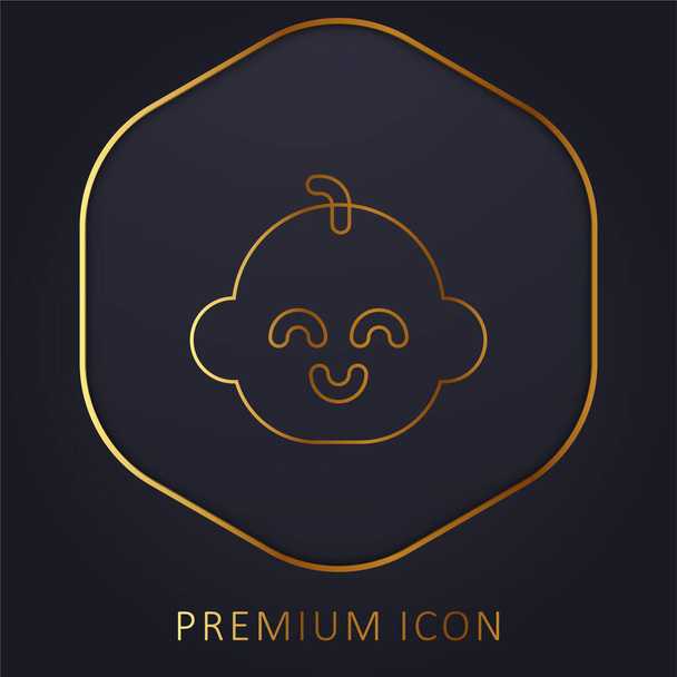 Baby Boy línea de oro logotipo premium o icono - Vector, imagen