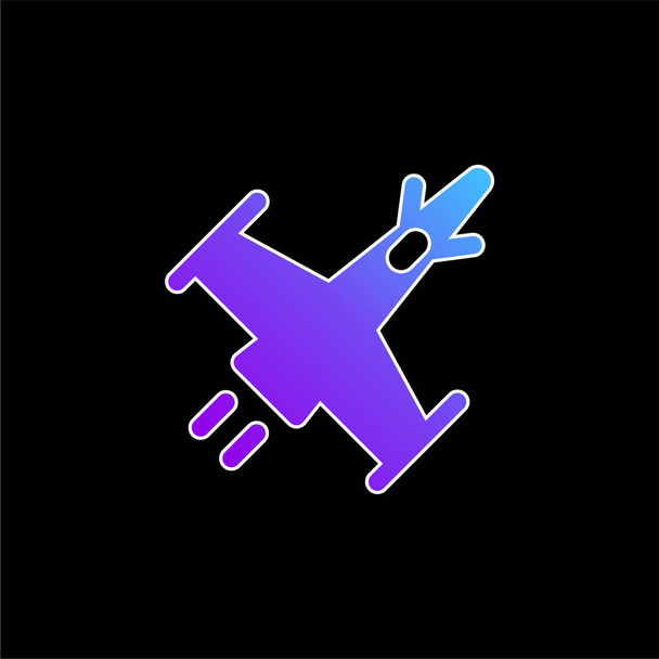 Attacco Nave blu gradiente icona vettoriale - Vettoriali, immagini
