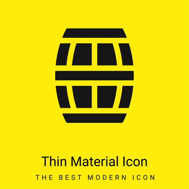 Barrel minimal bright yellow material icon - Vector, Image
