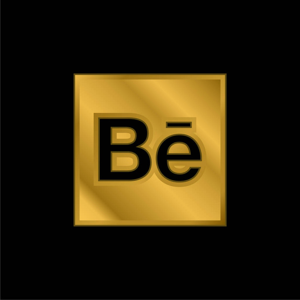 Behance banhado a ouro ícone metálico ou vetor logotipo - Vetor, Imagem