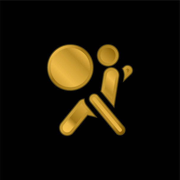 Повітряна сумка золота металева піктограма або вектор логотипу
 - Вектор, зображення
