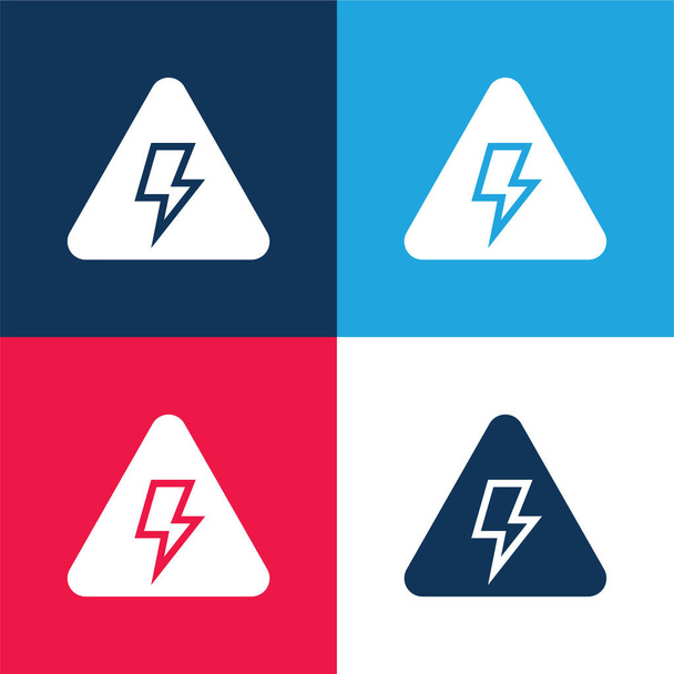 Bullone blu e rosso quattro colori minimo set di icone - Vettoriali, immagini