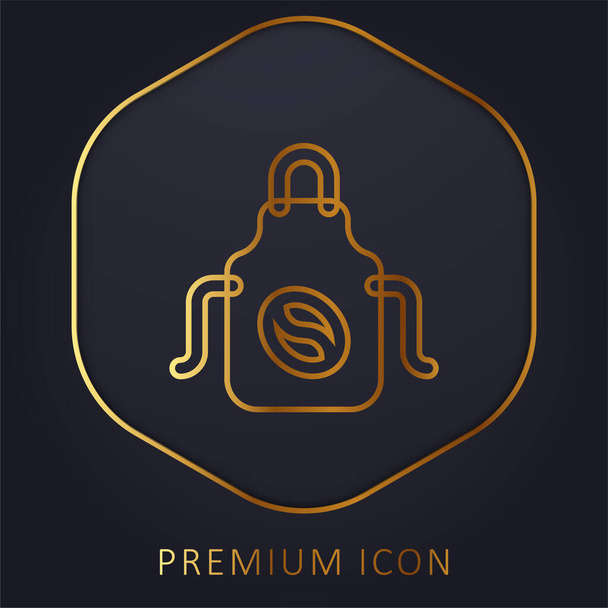 Delantal línea dorada logotipo premium o icono - Vector, Imagen