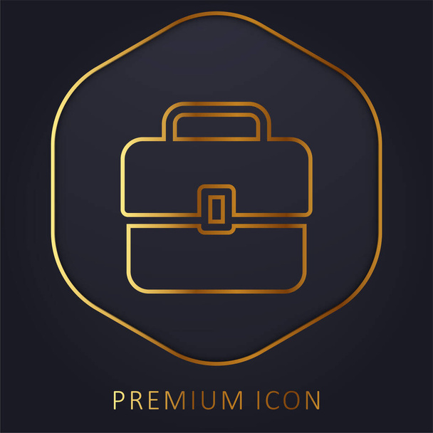 Porte-documents ligne d'or logo premium ou icône - Vecteur, image