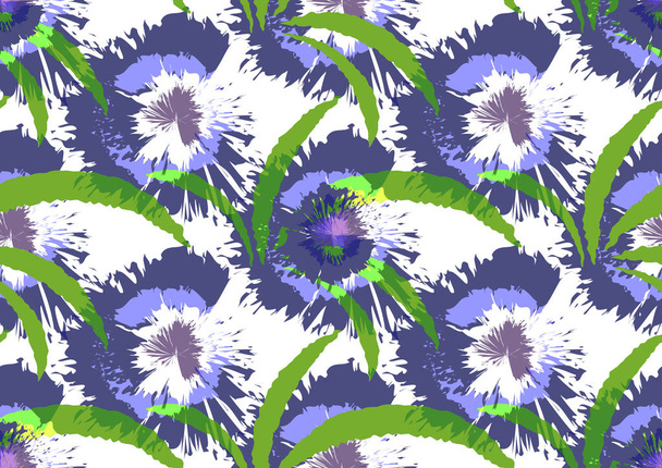 Seamless pattern with cornflowers. Watercolor effect. Floral pattern. Vector background. - Vektor, Bild
