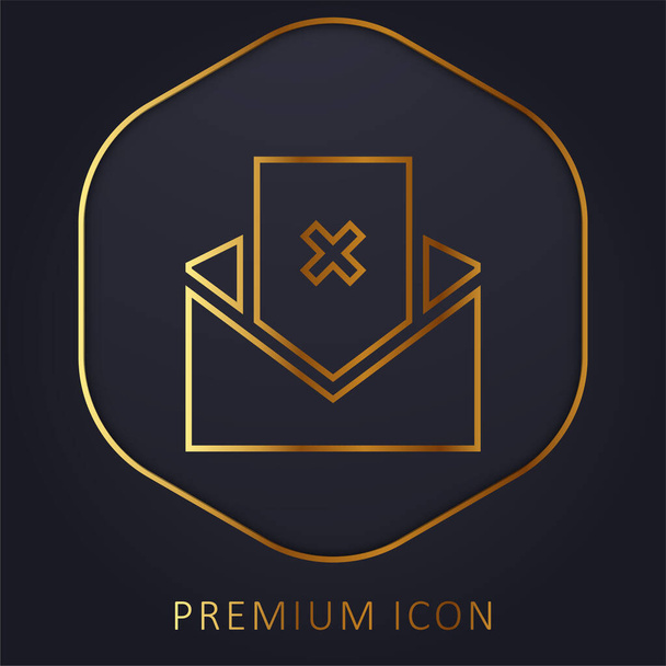 Bad Review golden line premium logo or icon - Vector, Image