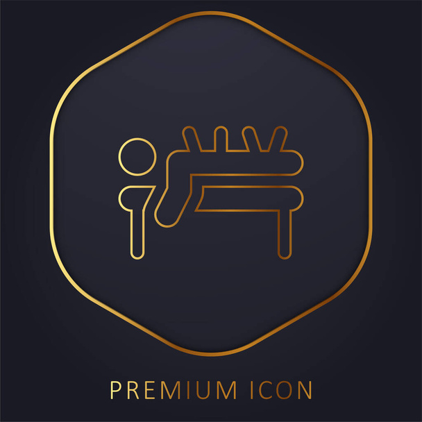 Acupuntura línea dorada logotipo premium o icono - Vector, Imagen