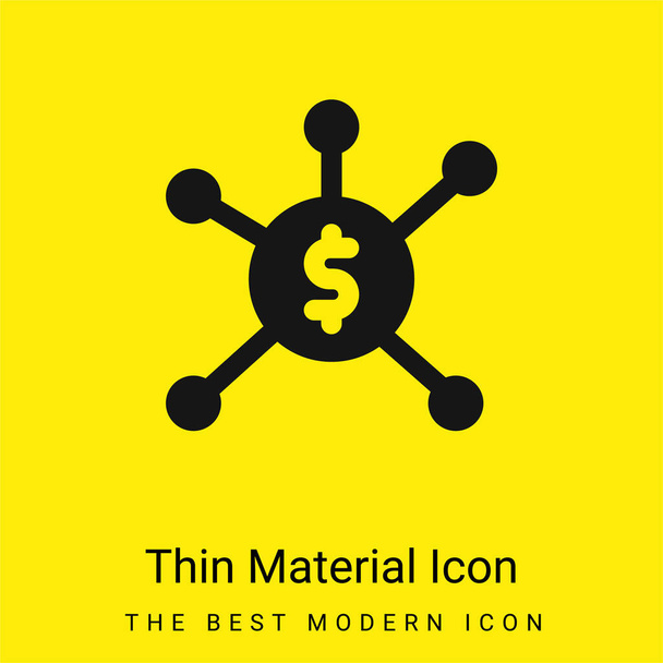 Bankieren minimale helder geel materiaal pictogram - Vector, afbeelding