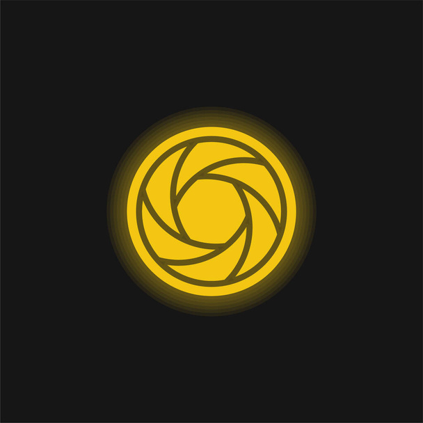 Blende gelb leuchtendes Neon-Symbol - Vektor, Bild